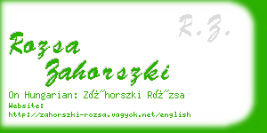 rozsa zahorszki business card